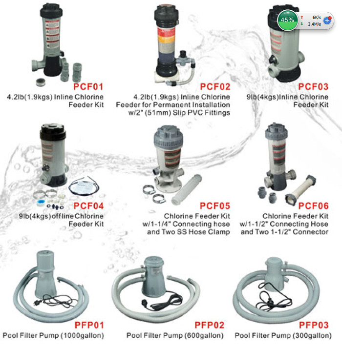 Plastic Chlorine Feeder Automatic Pool Dosing Systems For Chemicals Grey Color