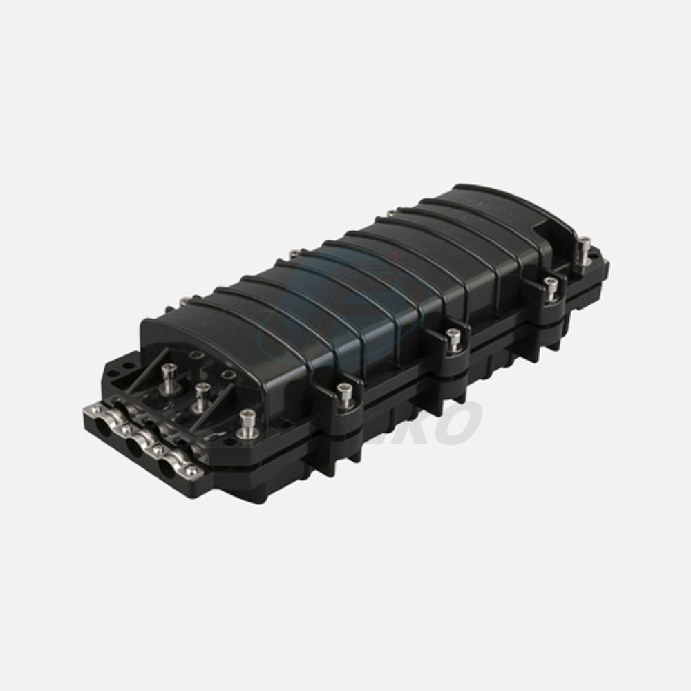 Factory supply Inline type OEM 48/96/144Cores 3 Inlet 3 Outlet Ports Fiber Optic Inline Splice Closure