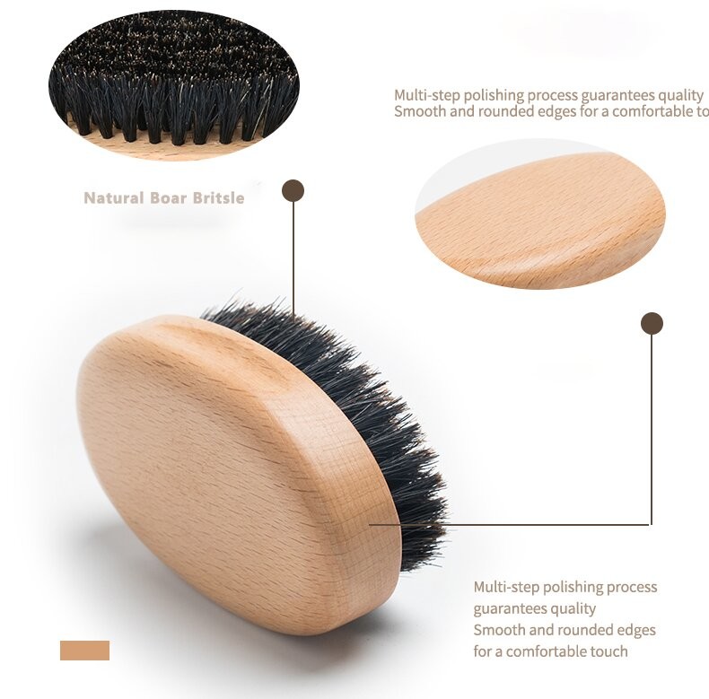 Abeis Beechwood Handle Mens Beard Brush Beard Grooming Products For Men