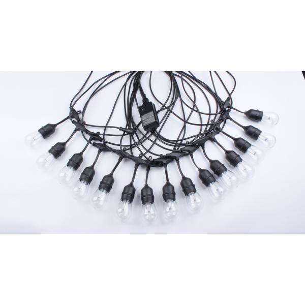 48FT 15 Bulbs Commercial Grade LED String Lights S14 RGBW LED Retro Edison Christmas Holiday Festoon Lighting Remote Controlled