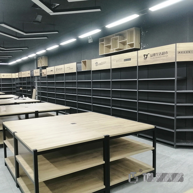 Heavy duty supermarket display shelf 100kg layer capacity 1600mm 1800mm height
