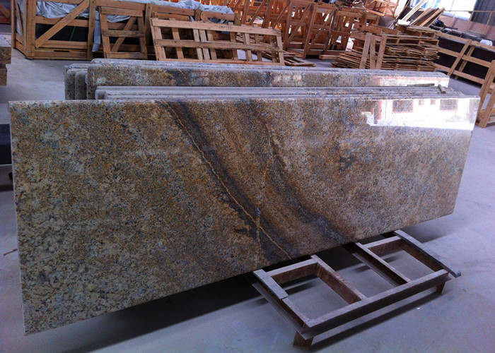 Brazilian Golden Vein Granite Island Top Flat Surfacce With Polished Edges