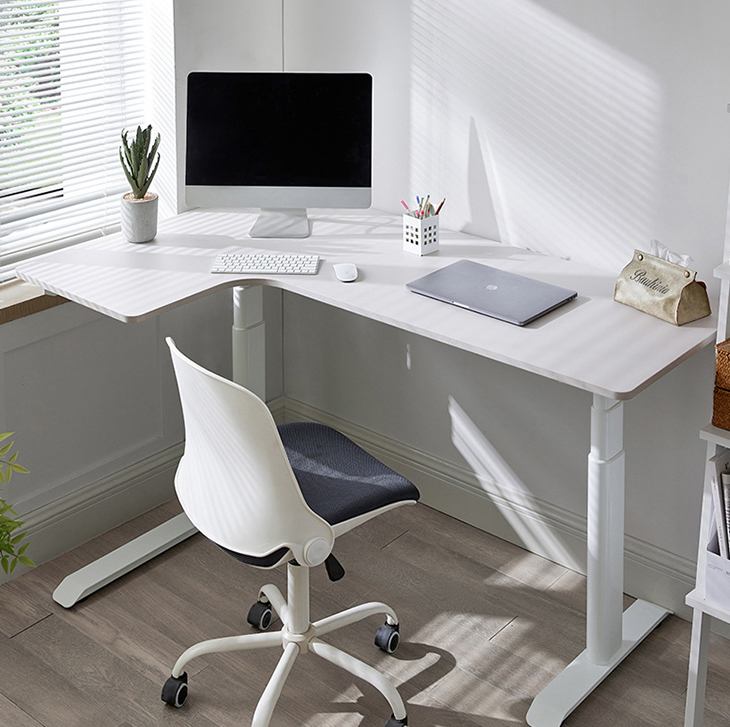 Custom L Shape Adjustable Standup Desk Contemporary Multifunctional Small Office Table
