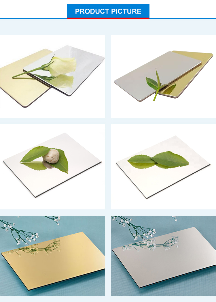 4mm Reflective Aluminium Composite Mirror Sheet 1570mm Alloy 1100