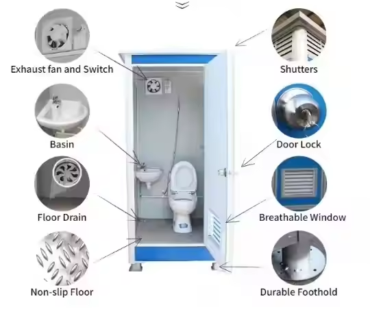 Mobile Portable Modular Restroom Buildings Shower Restroom Prefab Outdoor Toilets Houses