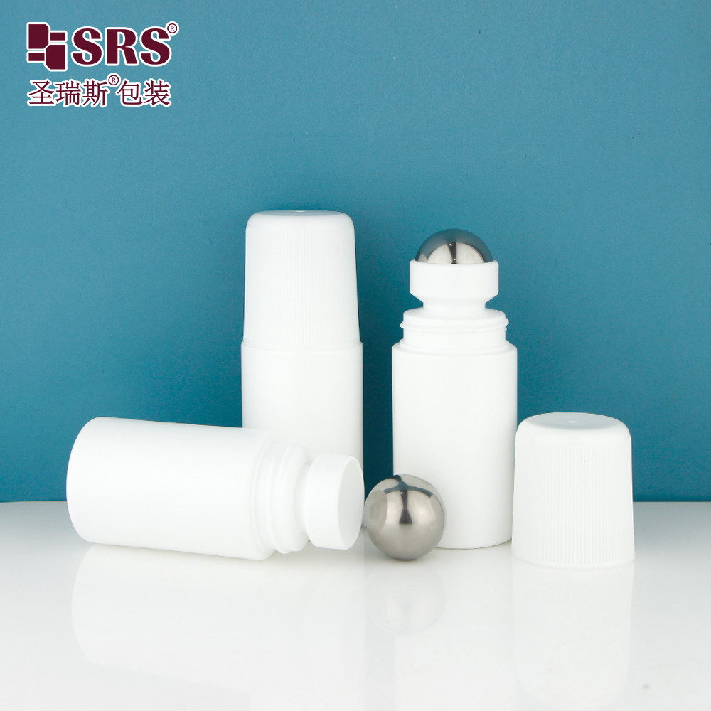 RPPC-60ML Dome Cap Cute Pain Relief Gel Plastic Eco-friendly PCR Certificate Roller Steel Ball Massage Bottle