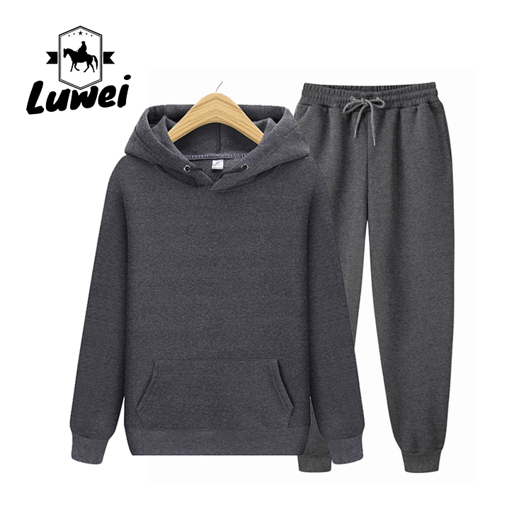 Custom Drop Shoulder Made Men's Sweatshirt Sudaderas Con CapuchaHeavy Fitness Hoodies And Joggers Set