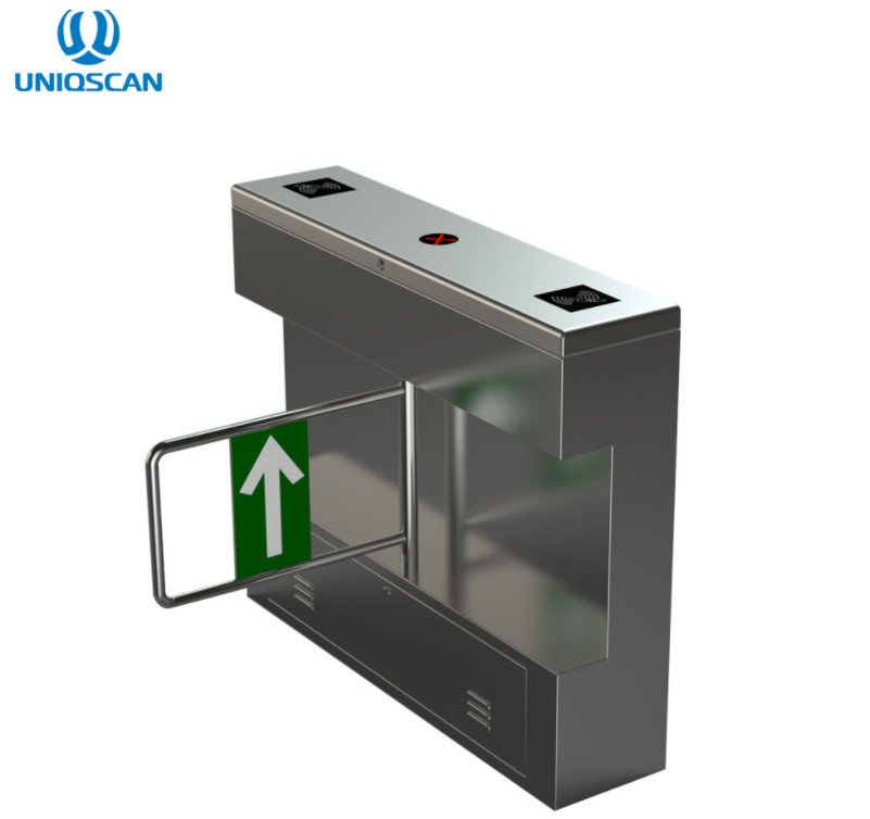 180 Degrees Flap Barrier Gate Stainless Steel Turnstile With Card Reader