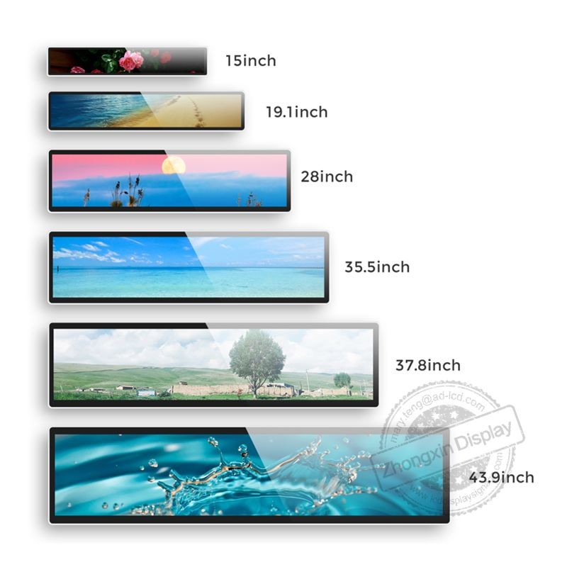 Custom 19.1inch Touch Ultra Wide Lcd Display Wifi Shelf Edge Display Supermarket Advertising