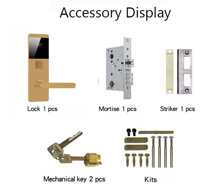Free Hotel Software System Key Card Door Locks with CE FCC Certification