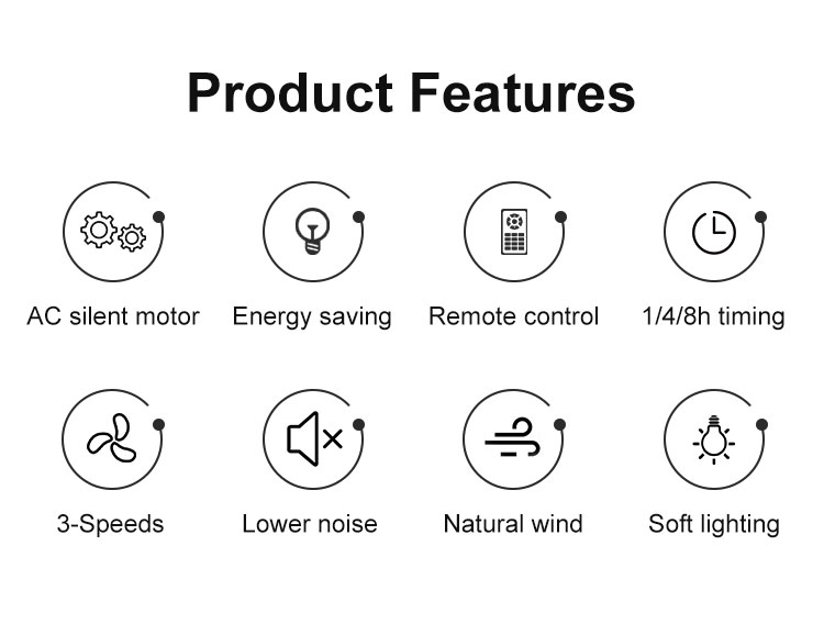 Standard Wind 42-inch Retractable LED Ceiling Fan for Home Office and Space Saving
