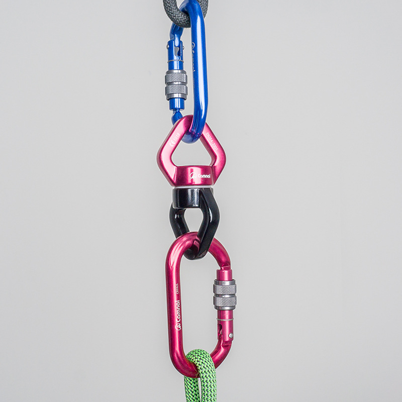 55*108mm Outdoor Rock Climbing Yoga Cardan Wheel Fixed Connector in Red and Blue