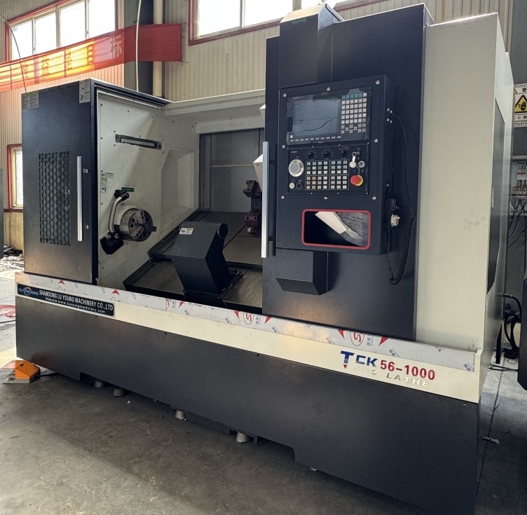 High Precision Slant Bed Lathe TCK56 750mm 10inch Hydraulic Chuck And Steady Rest