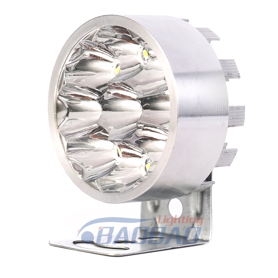 Aluminum Silver Casing 9 Beam White Color Motorbike Light Accessories