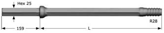 High Strength Alloy Steel Integral Drill Rod For Small Hole Rock Drilling H19 H22 Hex Body