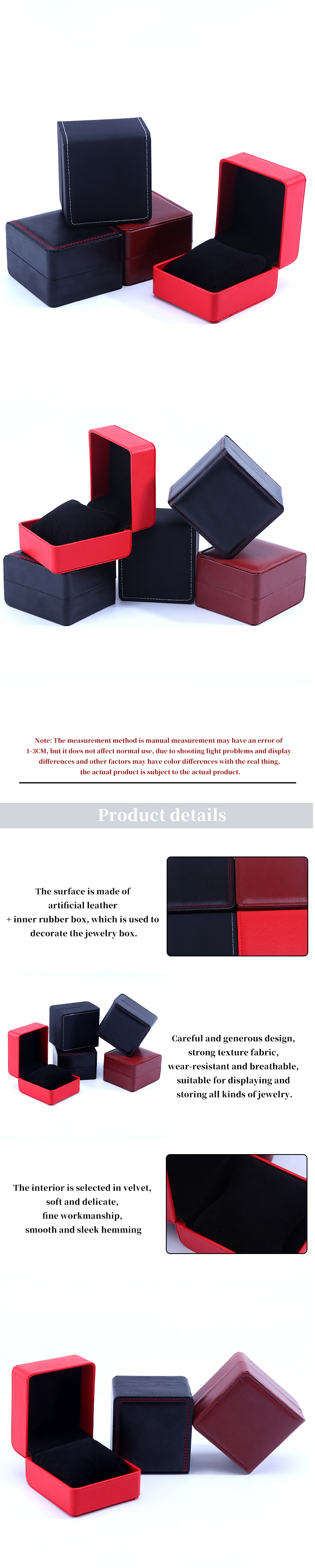 Custom WaterProof PU Leather Luxury Watch Packaging Box Soft Velvet Lining