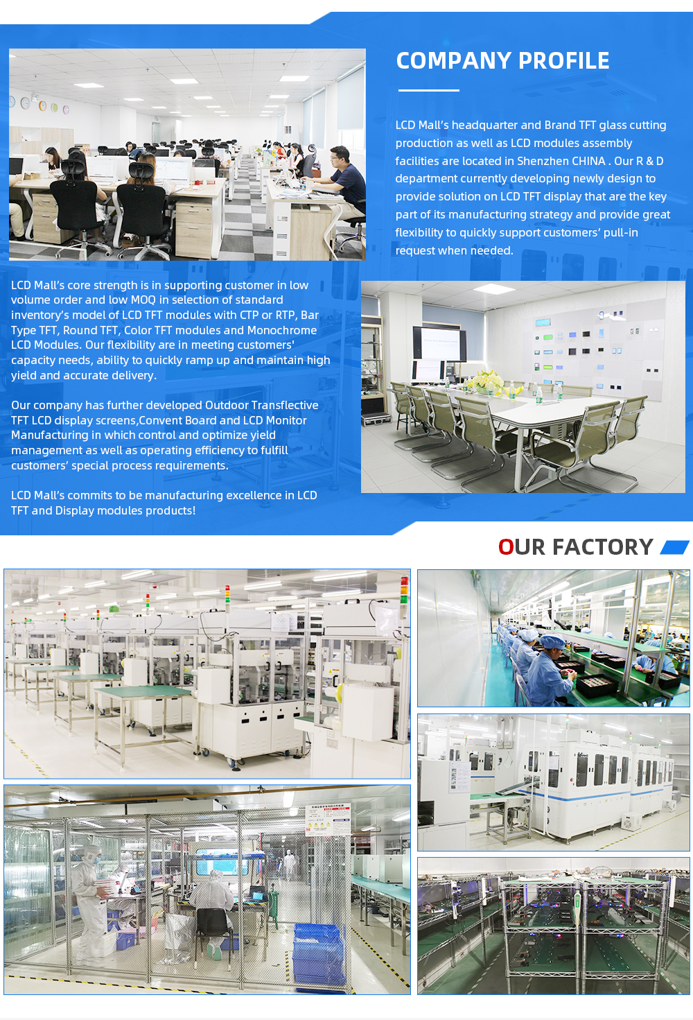 16.7M Color Bar Type LVDS TFT Display 500 Nits With LVDS Interface