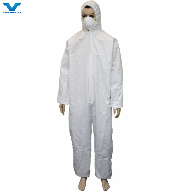 CE Cat 3 Type 5 6 Anti-Static En1149 Disposable Microporous Coveralls with Bootscover