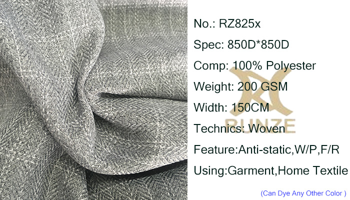 Flexible Herringbone Polyester Twill Fabric 200gsm Plain Dyed