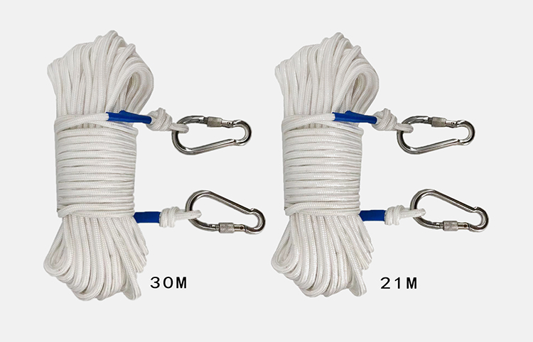 Wear Resistant Free Diving buoy , White Safety 8mm nylon Line Rope Easy Operation