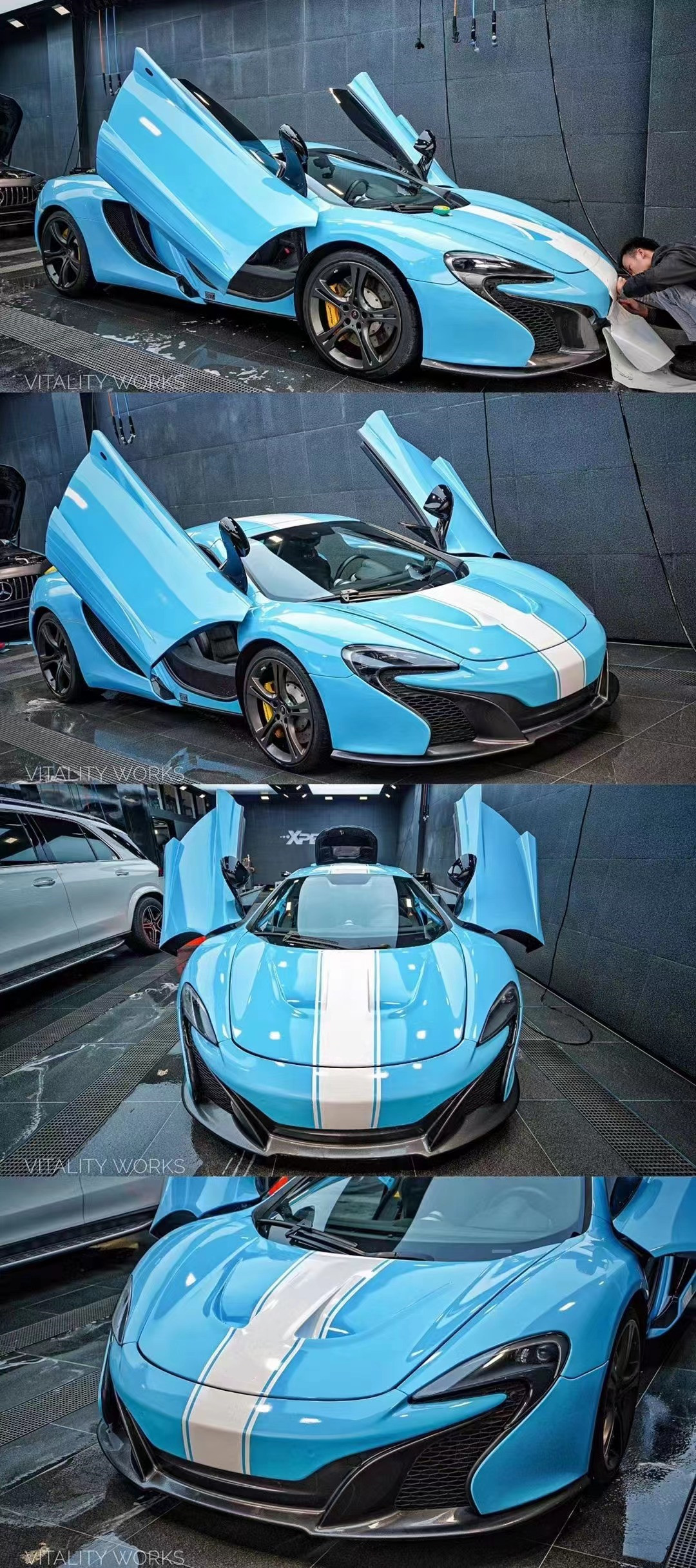 For McLaren MP4-12C Body Kit MP4-12C Upgrades the 650S-style Front and Rear Bumper Spoiler Hood Headlights