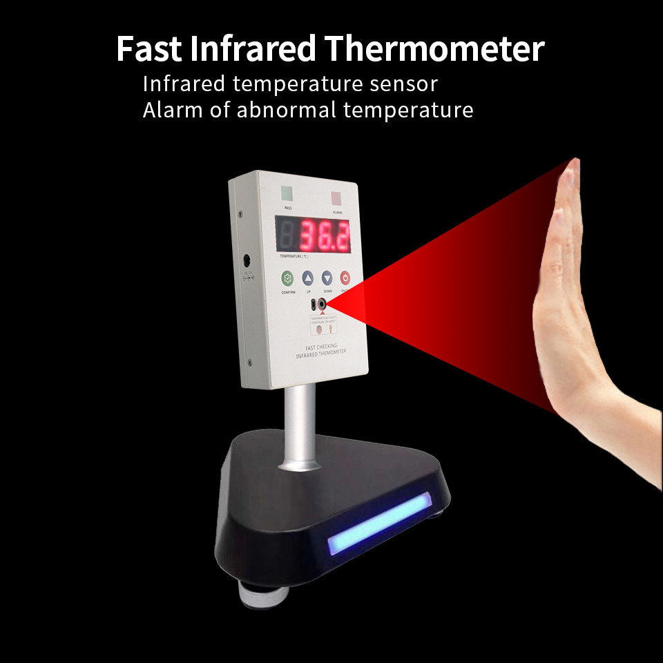 Portable 0.3℃ Accuracy 15cm wall hanging mounted Fast Infrared Temperature Thermometer With Stand For Outdoor Use
