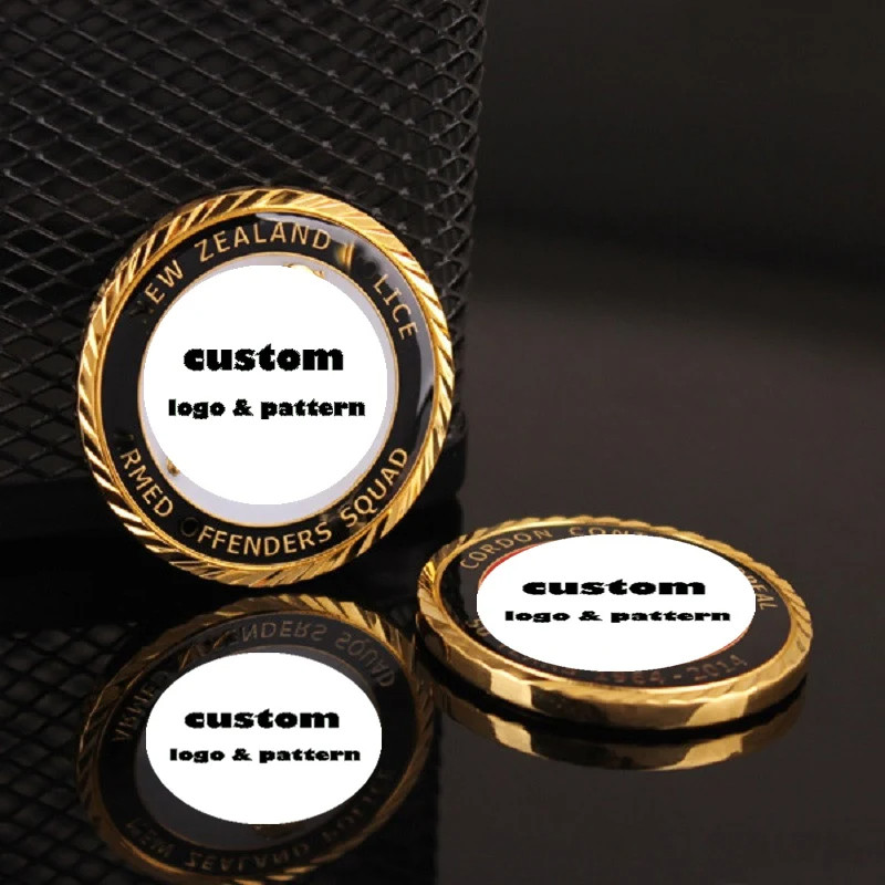 Custom Coin Souvenir Brass Gold Silver Logo 3D Metal Challenge Coin for Laser Engraving