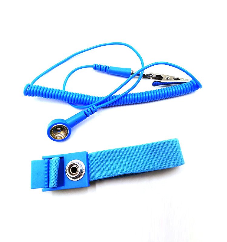 Anti - Allergic Esd Products Wrist Strap Washable Blue Color 10e9 Surface Resistance