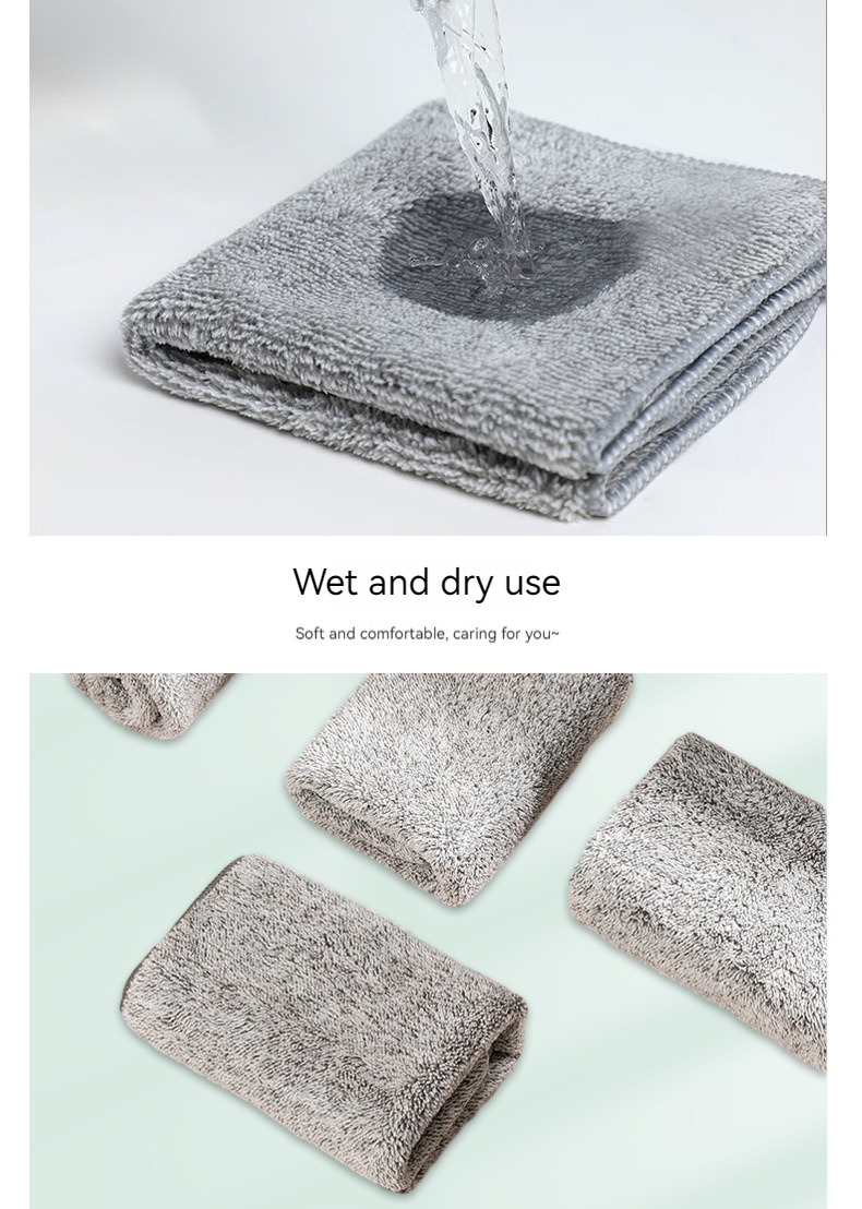 Rectangle Japanese-style Bamboo Charcoal Fiber Dishwashing Cloth Kitchen Oil Removal
