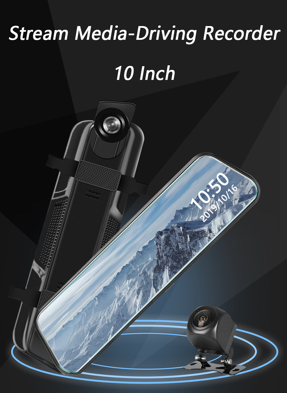 Streaming Media WDR 1080p Dash Cam Mirror DVR Full Hd 1080P 10 Inch