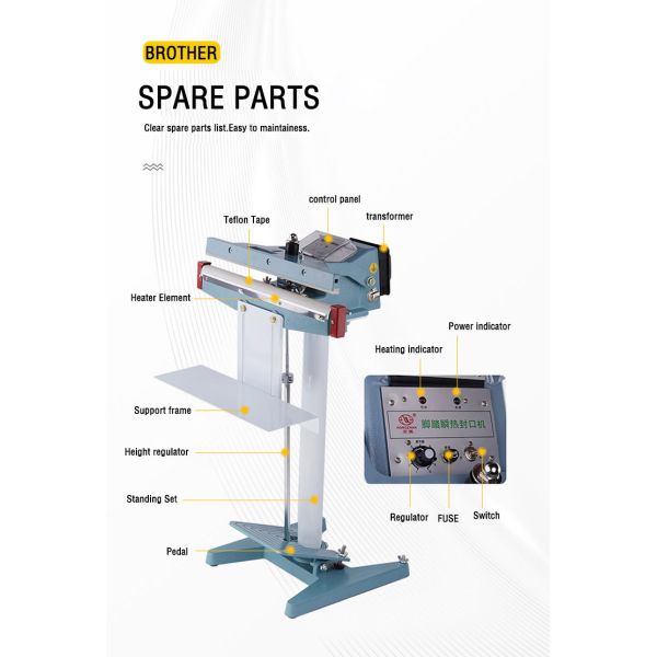 Hipac Pedal Sealer Machine for Plastics Packages Manual Foot Sealing Machine Multiple Sizes Available