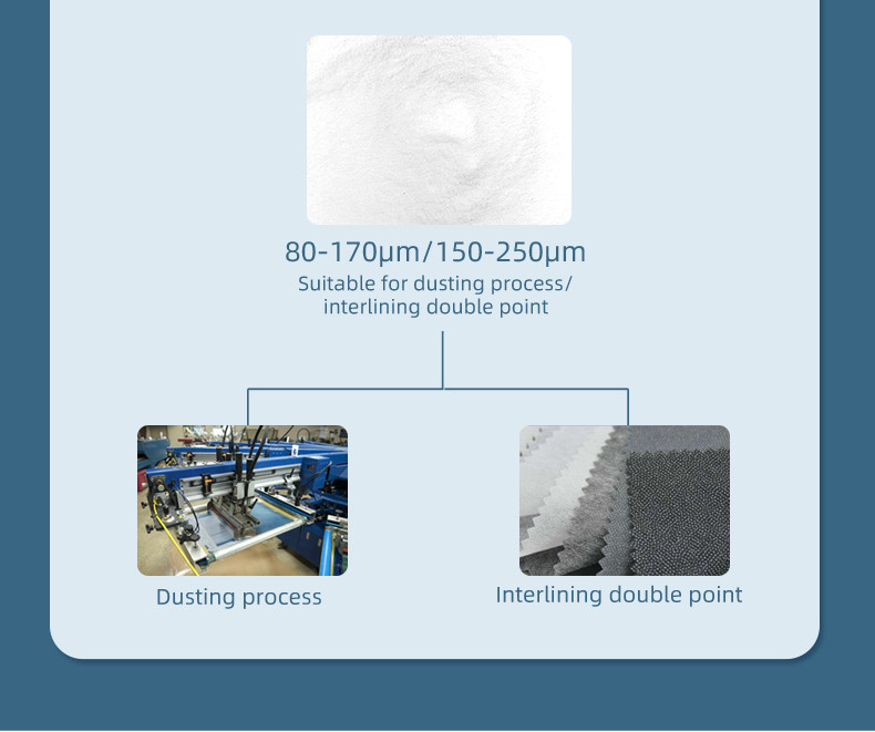 White PES Hot Melt Sublimation Powder For Interlining Fabric
