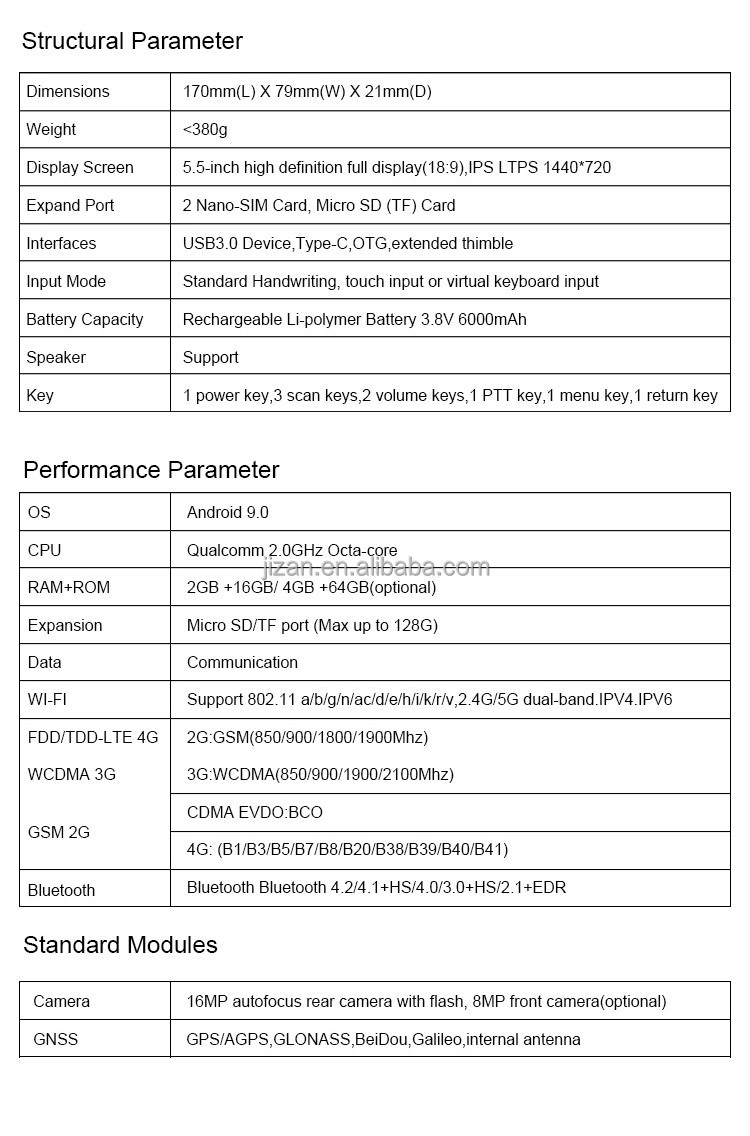 280g Handheld Computer 4G LTE Water Electronic QR Code Infrared Reader Android Meter Reading PDA