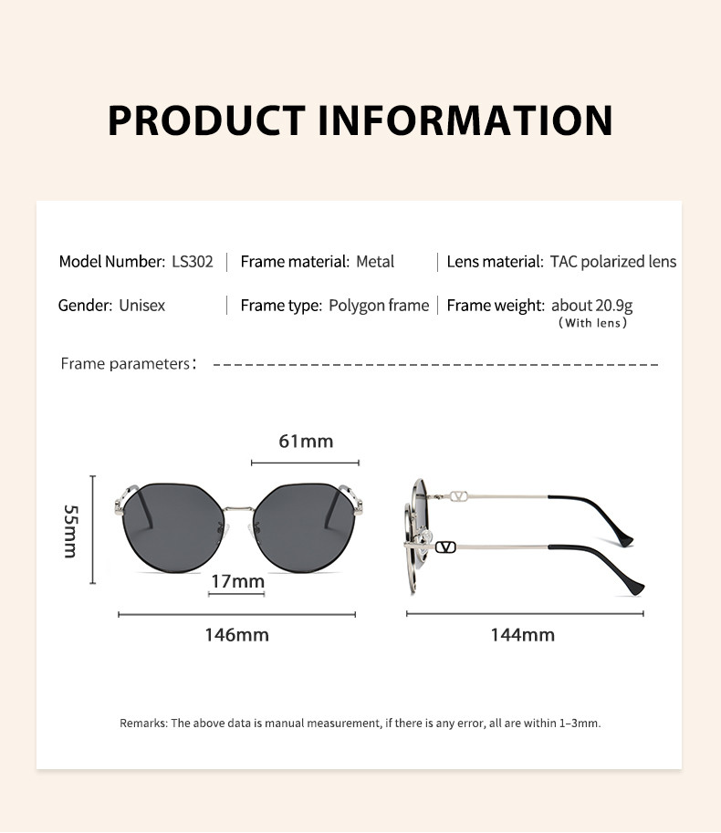 Metal Frame Polygon Shape Sunglasses Girls sturdy Customizable