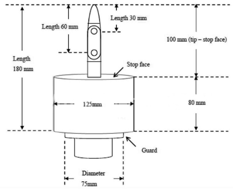 IEC60335-2-14 Household Appliance Test Equipment Probe With 125mm Diameter Stop Face