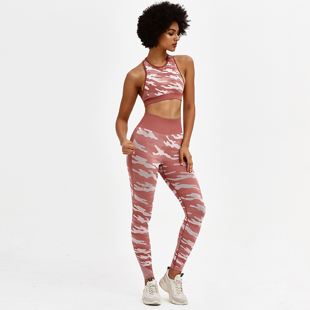 Custom Ripple Yoga Wear Woman's Sleeveless Knitted Vest And Pants