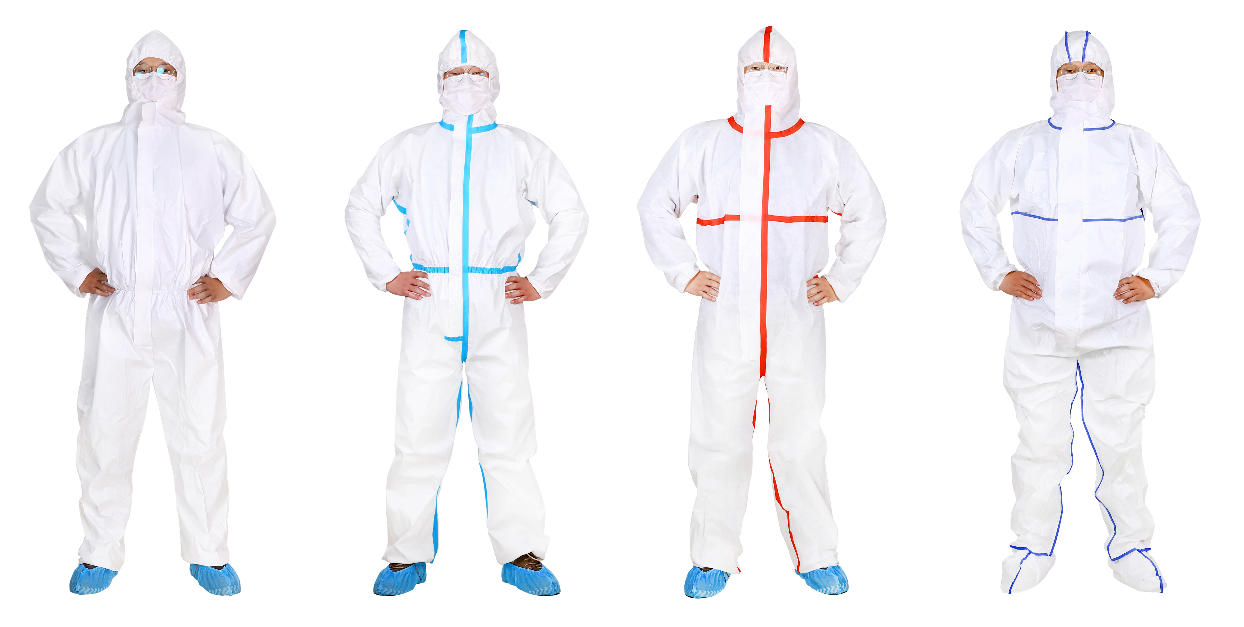 PPE Non Woven Hazmat Suit White Chemical Uniform Disposable Jumpsuit Medical