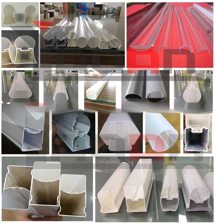 Two Color Co Extrusion PC ABS LED Lamp Shade Cover Profile Production Line / PC ABS PMMA Profile Extruder Machine
