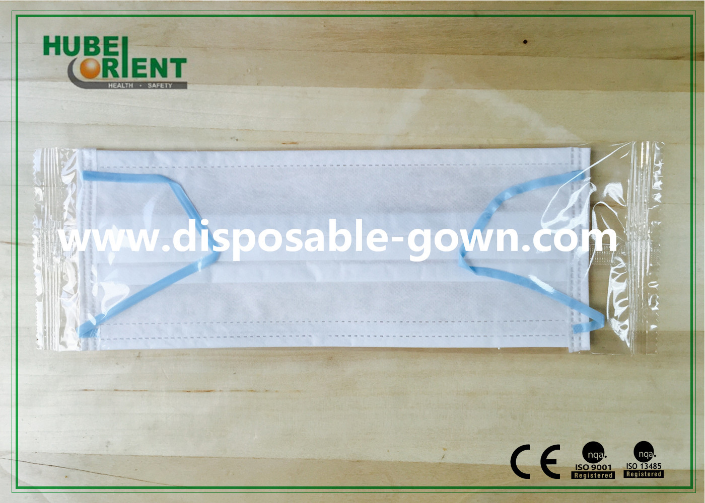 Anti Dust Clean Room Blue Disposable PU Band Face Mask 23 cm XL