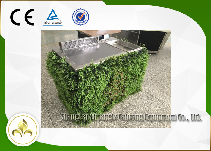 Professional Evergreen Mobile Teppanyaki Grill For Steak Overhead Exhaustion