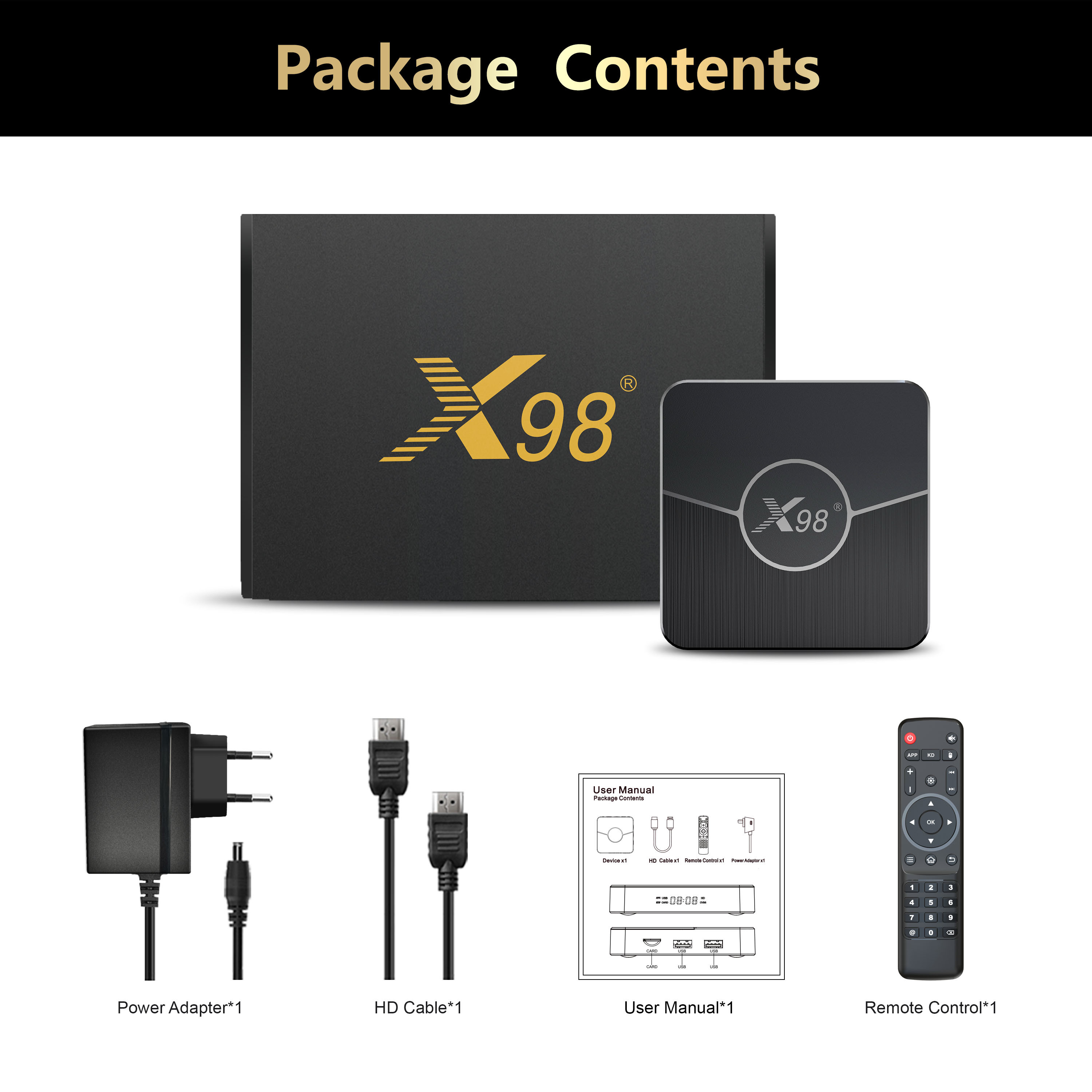 Smart IP TV Setup Box Android 11 X98 Plus 2.4G 5G WiFi 4GB 32GB Amlogic S905w2