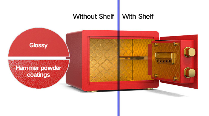 H250mm Dual Alarm Home Safe Box Electronic Lock With Hammer Surface Treatment