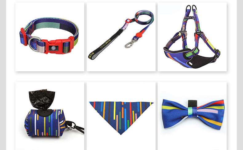 Custom Colors Dog Harness Logo Reflective Reversible Luxury Pet Collars Harness and Leash Set for Extra Large Dogs