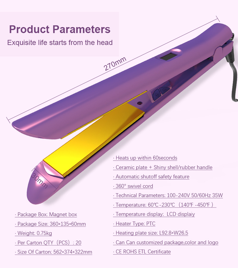 MCH heater 2 In 1 Hair Straightener Curling Iron With 3D Floating Plates
