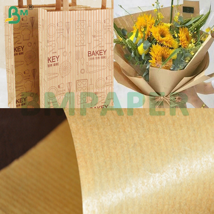 50gsm High Stiffness MG Stripped Kraft Paper Rolls for Packaging