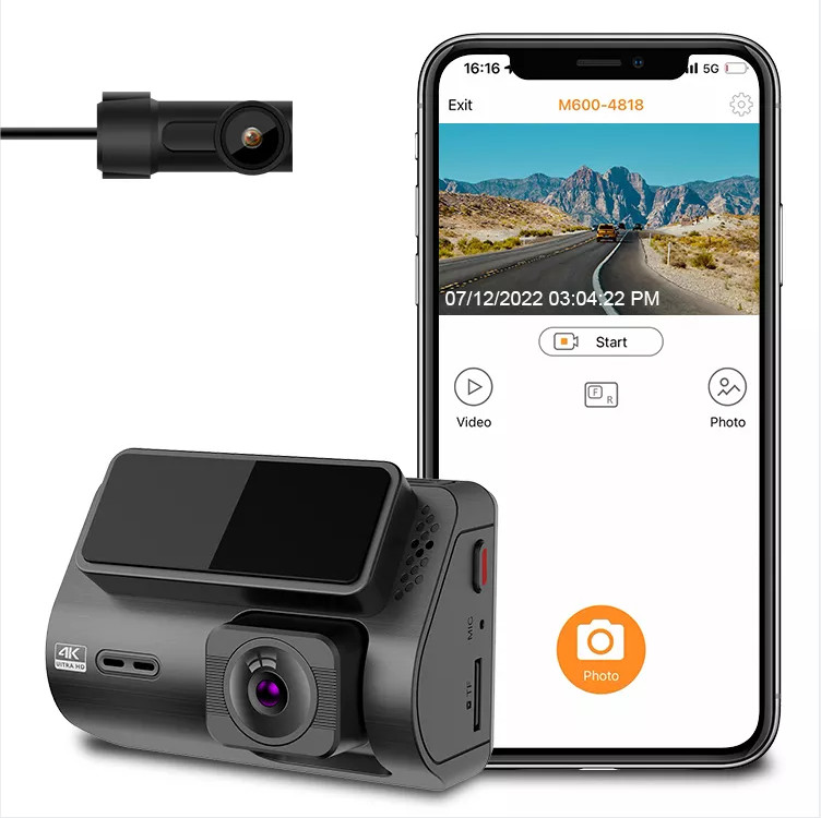 SONYIMX335 4K Dashcam Dual WiFi GPS Front Inside Back Car DVR