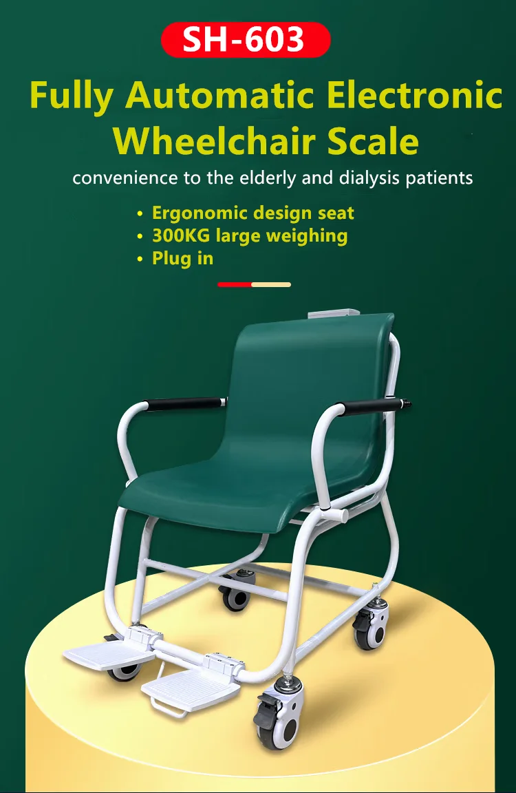Portable Medical Weighing Wheelchair Scale with Printer