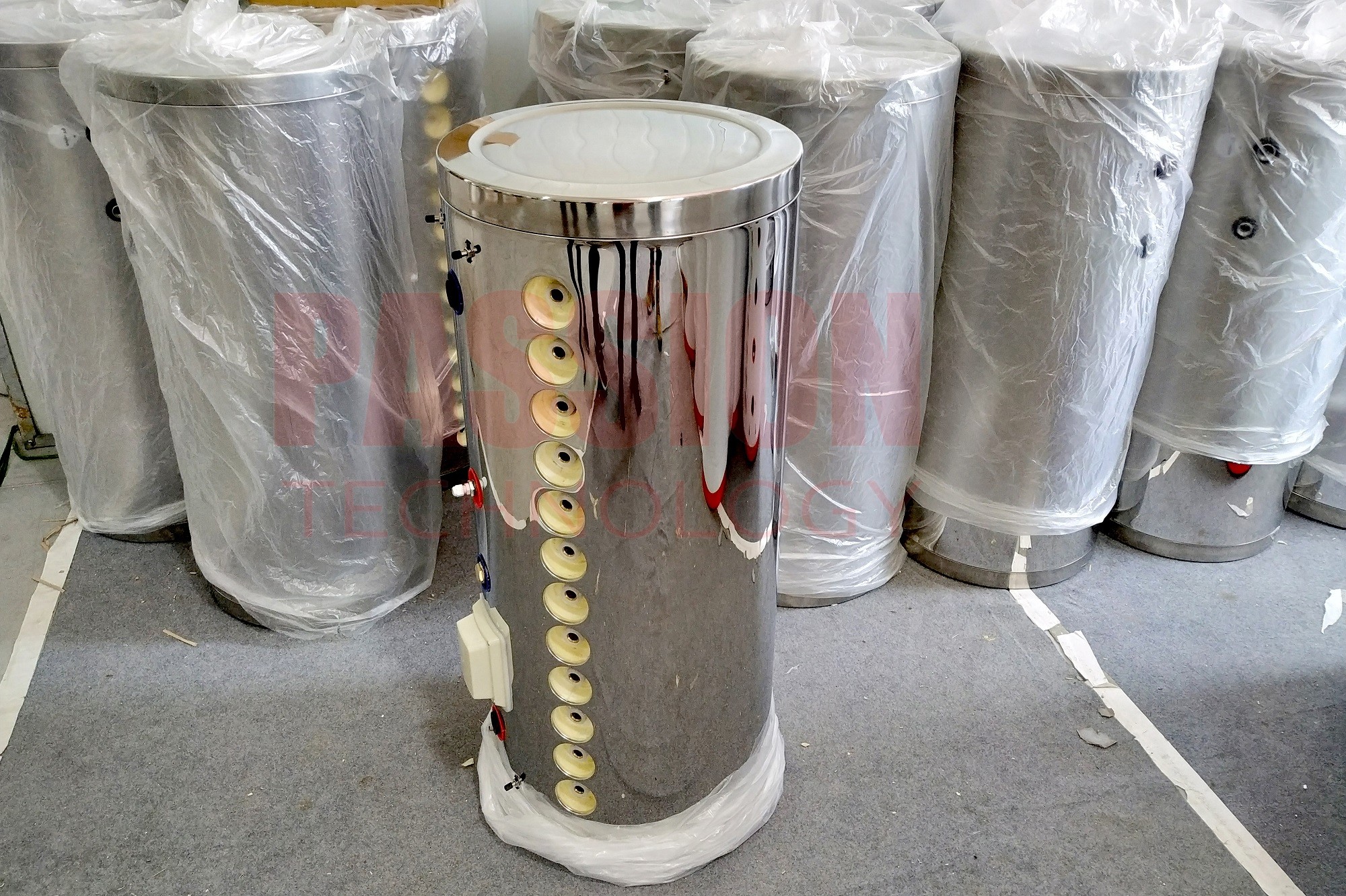 300L Pressurized Solar Water Heater 20tubes Pressure Heat Pipe Solar Collector 200L White Solar Water Tank Silver Tank