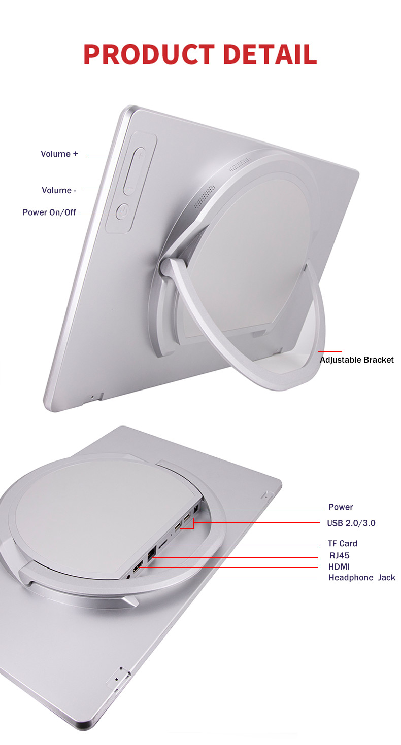 Bluetooth 4.0 15.6 Inch LCD Digital Signage Display All In One Touch Screen