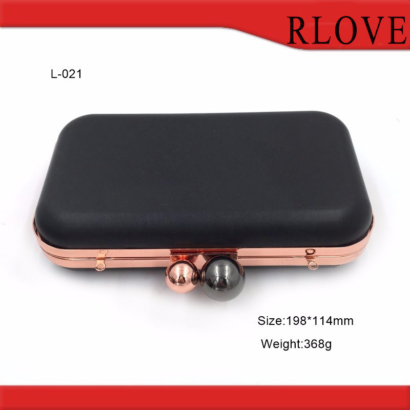 2019 hot sale rose gold metal purse frame cross iron evening bag frame with ball lock